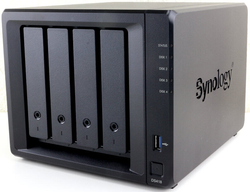 Synology DiskStation DS418 4-Bay 3.5' Diskless 2xGbE NAS (HMB), Realtek RTD1296 quad-core 1.4GHz, 2GB RAM, 3 x USB3.0 - 2 Year Warranty