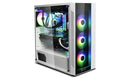 Deepcool MATREXX 55 ARGB WH Full Sized Tempered Glass Case, White Colour, Supports E-ATX, ARGB LED Strip @ Front, No Fans