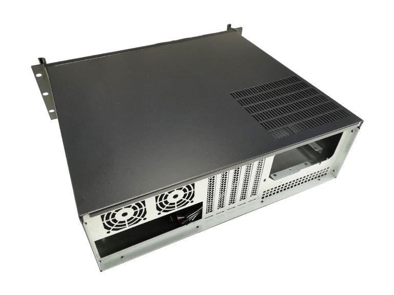 TGC Rack Mountable Server Chassis 3U 380mm Depth, 2x Ext 5.25" Bays, 7-8x Int 3.5" Bays, 4x Full Height PCIE Slots, ATX PSU/MB