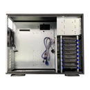 TGC Tower Server Chassis 4U 555mm Depth, 3x Ext 5.25" Bays, 8x Int 3.5" Bays, 8x Full Height PCIE Slots, ATX PSU/MB