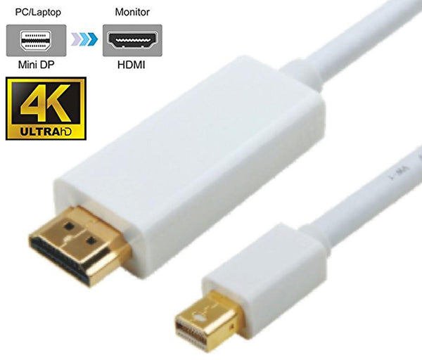 Mini DisplayPort DP to HDMI 4K Cable 1.8m - 20 pins Male to 19 pins Male Gold plated RoHS