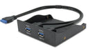 Astrotek USB 3.0 2 Ports 5.25' Front Panel 80cm Cable Black Colour LS ~CBAT-USB3PANEL4