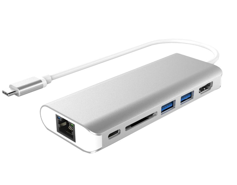 Astrotek All-in-One Dock Thunderbolt USB-C 3.1 Type-C to HDMI+USB3.0+Card Reader+RJ45 Gigabit LAN+TypeC PD Function for Macbook Pro