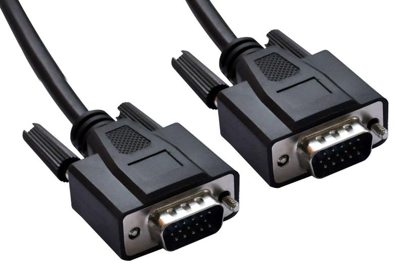 VGA Cable 1.5m - 15 pins Male to 15 pins Male for Monitor PC Molded Type Black
