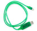 Astrotek LED Light Up Visible Flowing Micro USB Charger Data Cable Green Charging Cord for Samsung LG Android Mobile Phone