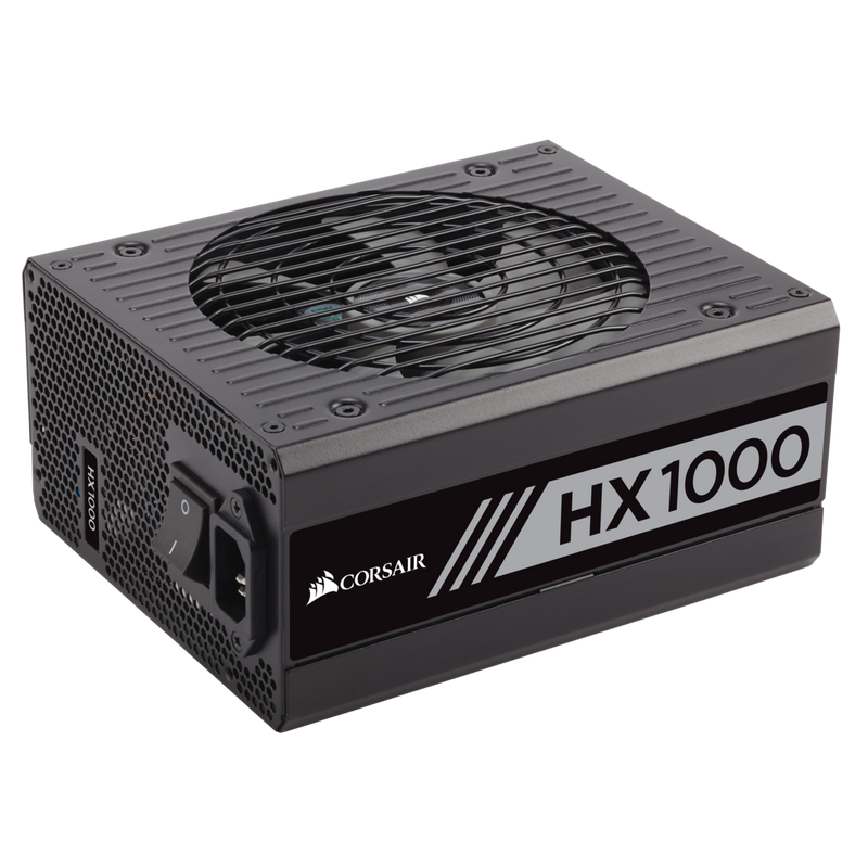 Corsair 1000W HX 80+ Platinum Fully Modular 135mm FAN, ATX Power Supply, PSU, 10 Years Warranty