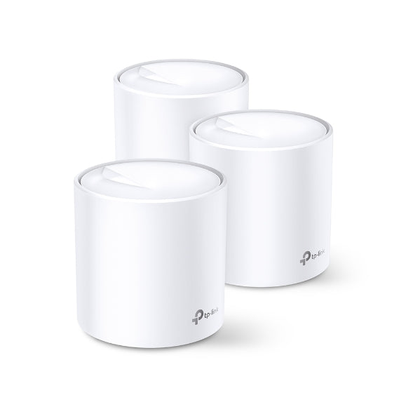 TP-Link Deco X60 (3-pack) AX3000 Whole Home Mesh Wi-Fi System (WIFI6), Up to 650sqm Coverage, WPA3, TP-Link Homecare, OFDMA, MU-MIMO