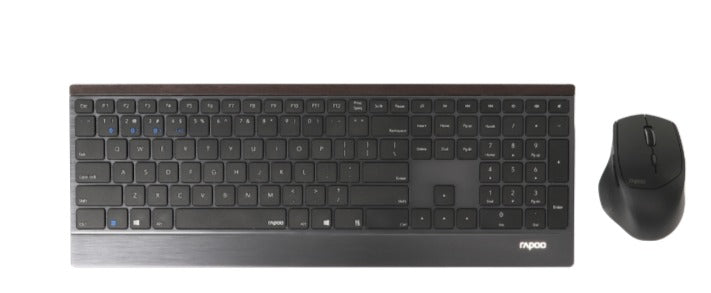 RAPOO 9500M Bluetooth & 2.4G Wireless Multi-mode Keyboard Mouse Combo Black - 1300DPI 4.5mm Ultra-Slim