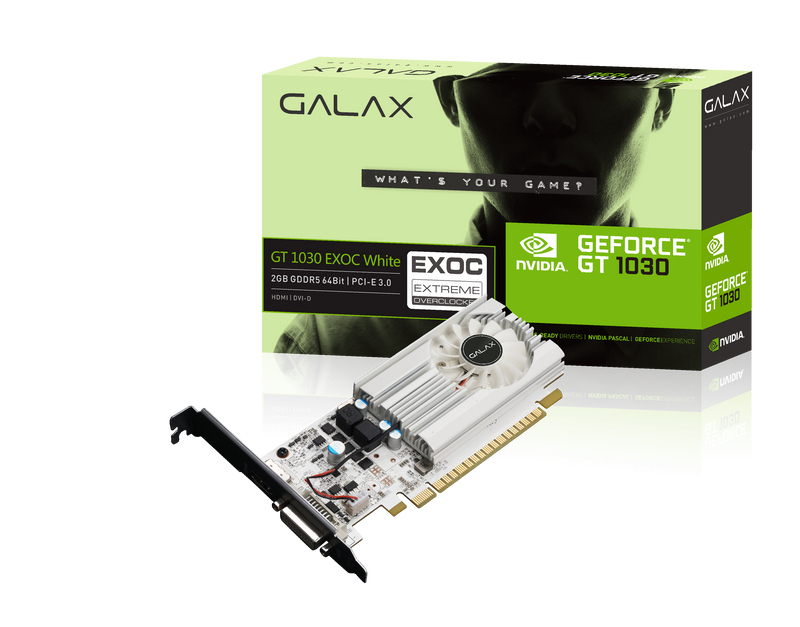 Galax GeForce GT 1030 EX OC 2GB Graphics Card White