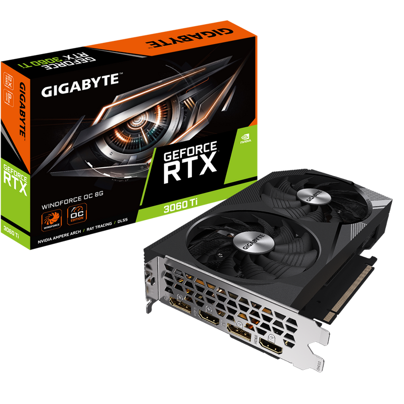 Gigabyte GeForce RTX 3060 Ti Windforce OC 8G LHR Graphics Card