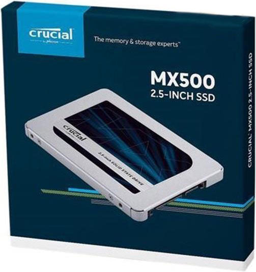 Crucial MX500 500GB 2.5' SATA SSD - 3D TLC 560/510 MB/s 90/95K IOPS Acronis True Image Cloning Software 5yr wty 7mm w/9.5mm spacer~HBI-545-512GB
