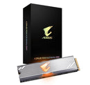 Gigabyte Aorus RGB M.2 PCIe NVMe SSD 256GB - 3100/1050 MB/s 180K/240K IOPS 3D NAND TLC Heatsink 1.8 Mil MTBF 5yr TRIM SMART AES 256