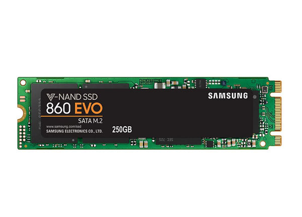 Samsung 860 EVO M.2 250GB, V-NAND, (2280), SATA III 6GB/s, R/W(Max) 550MB/s/520MB/s, 98K/90K IOPS, 150TBW, 5 Years Warranty