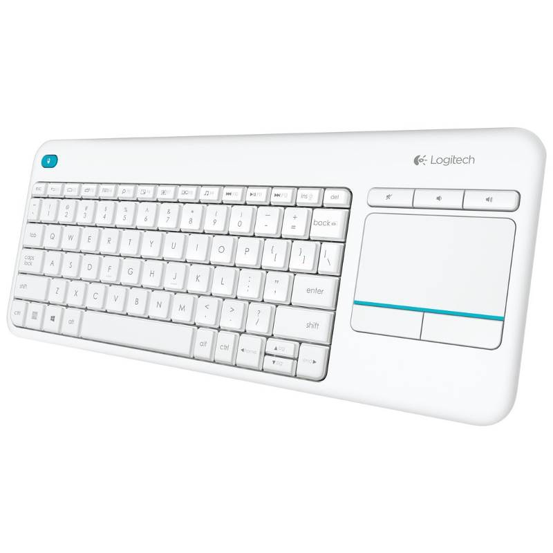 Logitech K400 Plus White Wireless Keyboard with Touchpad & Entertainment Media Keys Tiny USB Unifying receiver for HTPC connected TVs ~KBLT-K830BT