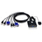 Aten Petite 2 Port USB VGA KVM Switch with Remote Port Selector - 0.9m Cables Built In