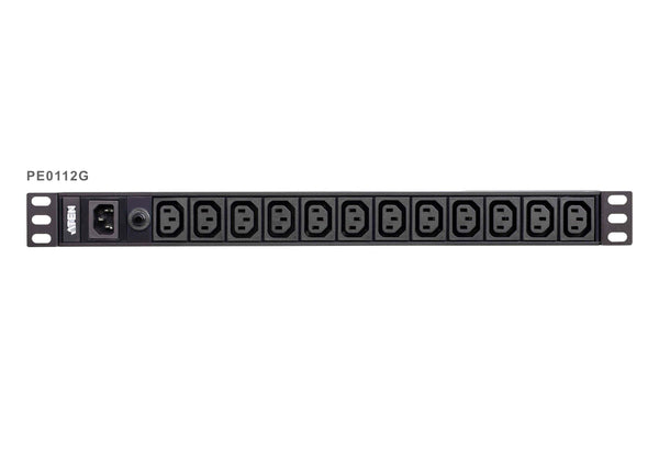 Aten 12 Port 1U Basic PDU supports up to 10A with 12 IEC C13 outputs, overload protection