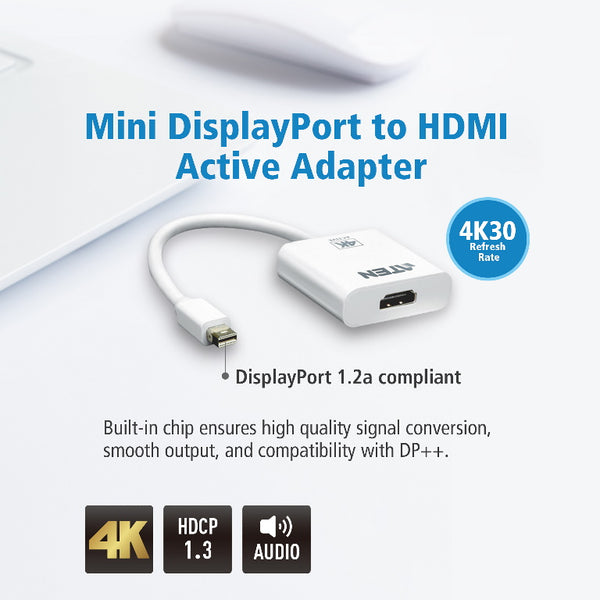 Aten VanCryst mDP(M) to HDMI(F) Active 4K2K Adapter