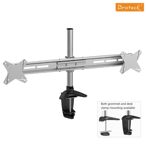 Brateck Dual Monitor Mount w/Arm & Desk Clamp VESA 75/100mm Up to 27'(LS)