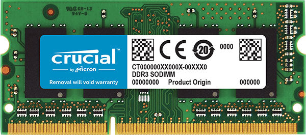 Crucial 4GB (1x4GB) DDR3 SODIMM 1600MHz 1.35 Voltage Single Stick Notebook Laptop Memory RAM