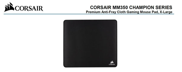Corsair MM350 Champion Series X-Large Anti-Fray Cloth Gaming Mouse Pad. 450x400mm 2 Years Warranty