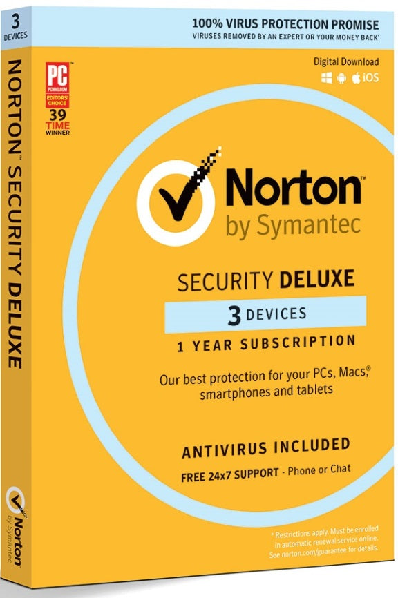 NORTON SECURITY DELUXE 3.0 AU 1 USER 3 DEVICE 12MO RETAIL
