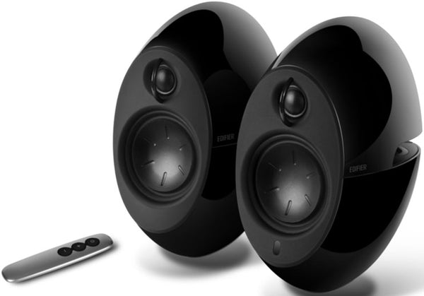 Edifier E25HD LUNA HD Bluetooth Speakers Black - BT 4.0/3.5mm AUX/Optical DSP/ 74W Speakers/ Curved design/Dual 2x3 Passive Bass/Wireless Remote