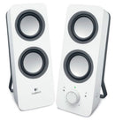 Logitech Z200 Multimedia Speakers Snow White 10W RMS 3.5mm Jack Volume Bass Power Control Node 2yr Wty