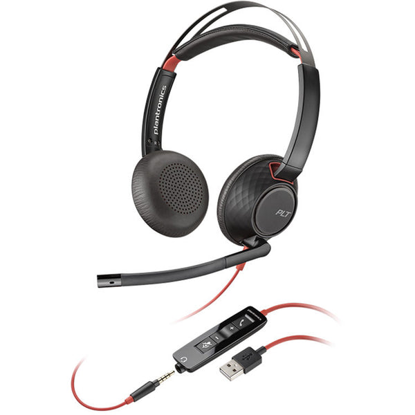 Plantronics Blackwire 5220 - 5200 Series - headset - on-ear - wired - USB, 3.5 mm jack
