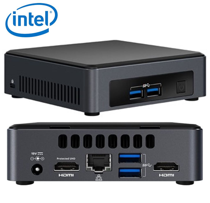 Intel NUC mini PC i3-7100U 2.4GHz 2xDDR4 SODIMM M.2 SSD 2xHDMI 2xDisplays GbE LAN Wifi BT 4xUSB3.0 for Digital Signage POS Thin Client 24/7