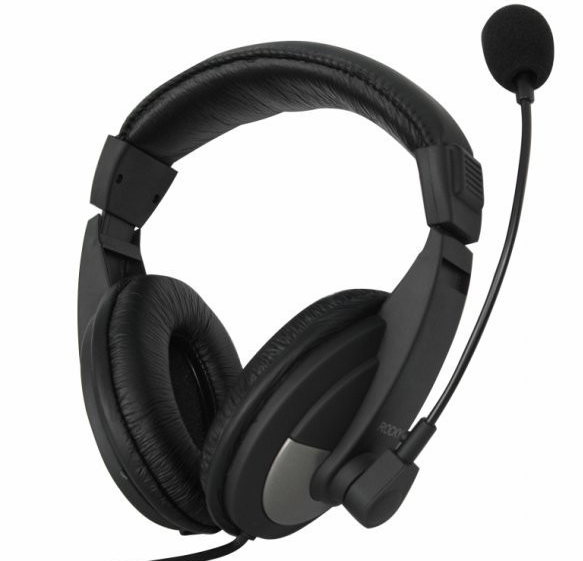 Stereo Headset with Mic Black 3.5mm (USB Adapter included)