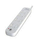 Sansai 4-Way Power Board (421SW) with Individual Switches and Surge Protection