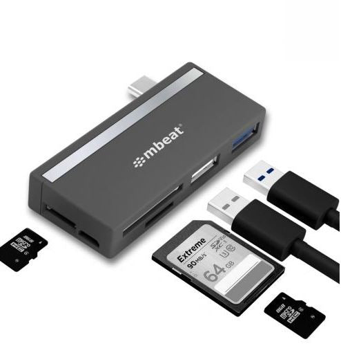 mbeatÂ EssentialÂ  5-IN-1 USB- C Hub ( USB hub 2.0, 3.0, SD/TF Card Reader Supports SDXC, MicroSDXC)