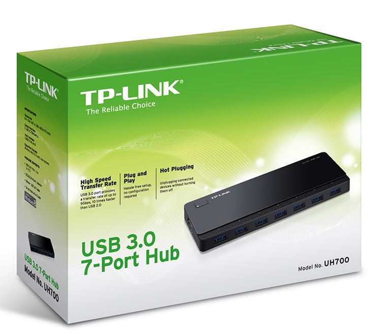 TP-Link UH700 7 Ports USB3 Hub Desktop 2.5A power adapter