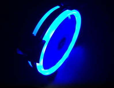 12cm Dual Ring Blue LED Silent Case Fan