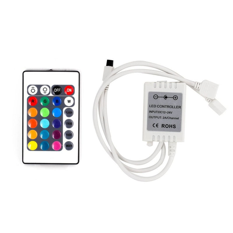 RGB Controller with IR Remote Control & 2 x 12v/4 pin Connectors