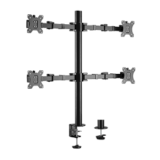 Brateck Quad Monitors Affordable Steel Articulating Monitor Arm Fit Most 17"-32" Monitors Up to 9kg per screen VESA 75x75/100x100