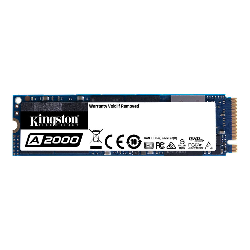 Kingston A2000 500GB M.2 NVMe PCIe SSD - 3D NAND 2000/1100MB/s 150/180K IOPS 150TBW XTS-AES 256-bit Encryption 2M hrs MTBF 5yr wty
