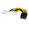Molex 4-pin (2x Molex) To 8-pin Pci Express Video Card Power Adapter Cable 15cm