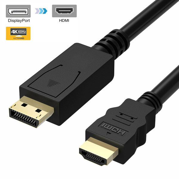AKY Display Port (DP) to HDMI 2.0 Male to Male Cable 3m, 4K/60Hz