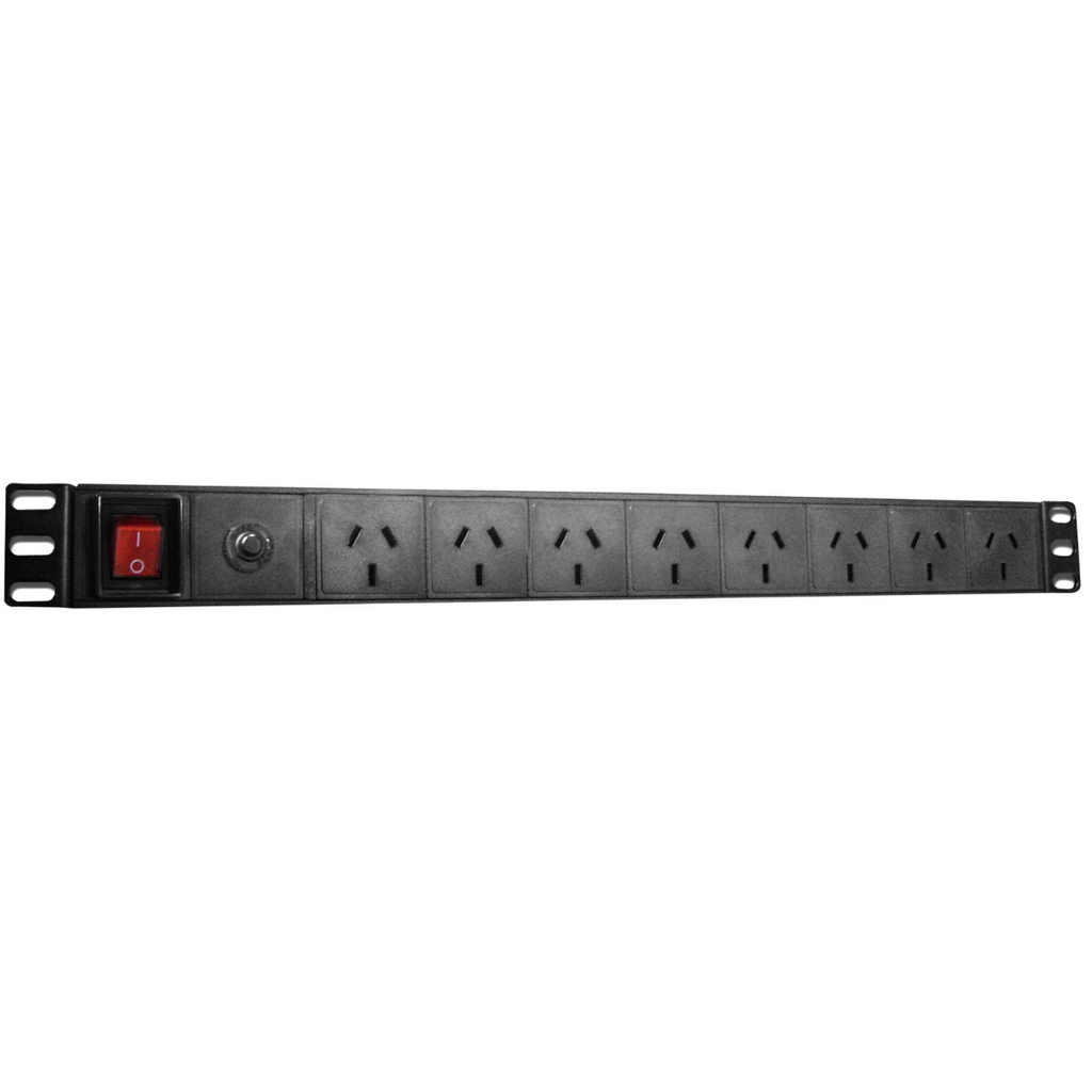 8 Way Power Distribution Unit PDU 1RU 1U 19 Inch Rack Mount 2m Cord El ...