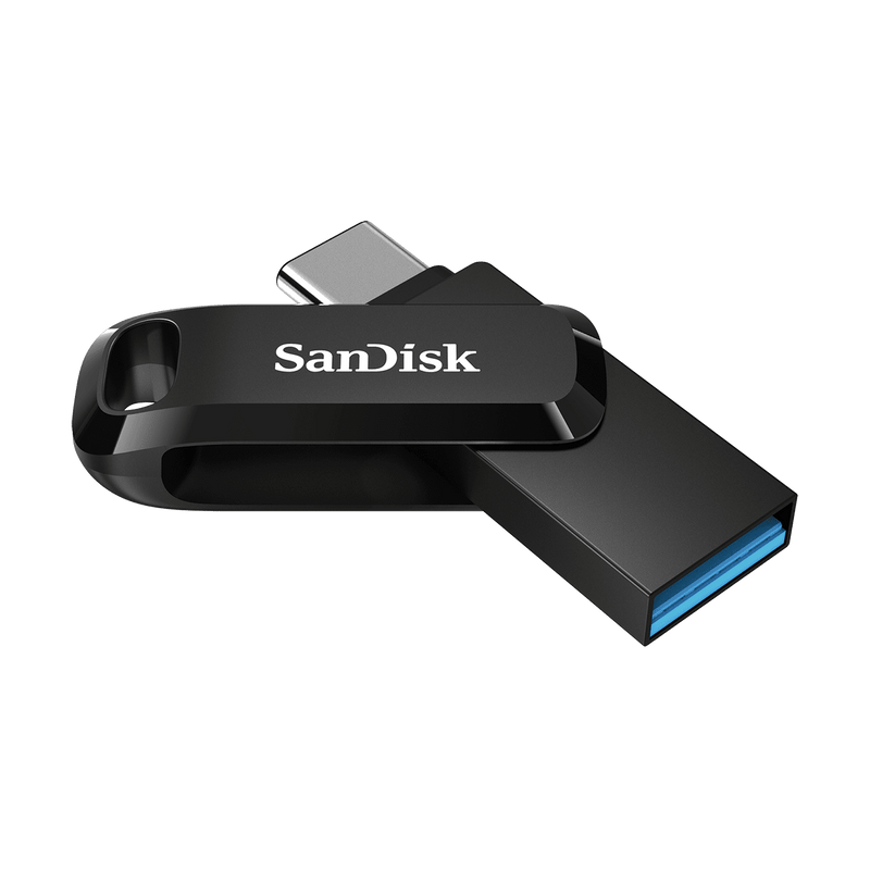 SanDisk 256GB Ultra Dual Drive Go 2-in-1 USB-C & USB-A Flash Drive Memory Stick 150MB/s USB3.1 Type-C Swivel for Android Smartphones Tablets Macs PCs