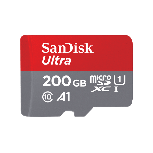 SanDisk 200GB Ultra microSDXC A1 UHS-I/U1 Class 10 Memory Card with Adapter