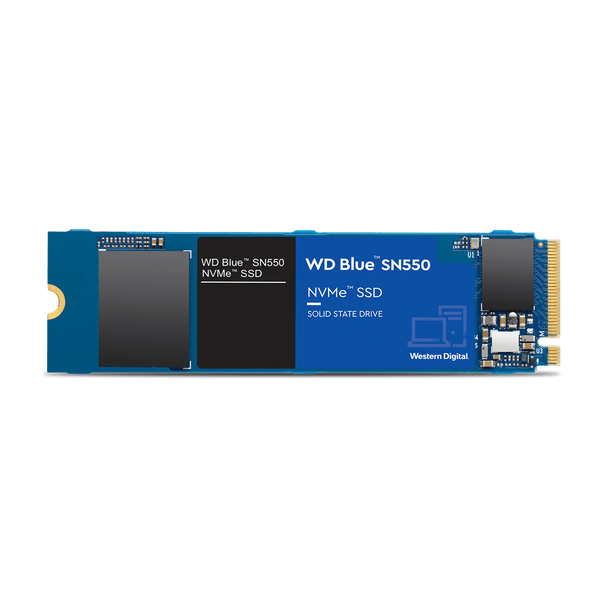 Western Digital WD Blue SN550 500GB NVMe SSD 2400MB/s 1750MB/s R/W 300TBW 300K/240K IOPS M.2 2280 PCIe Gen 3 1.7M hrs MTTF 5yrs wty